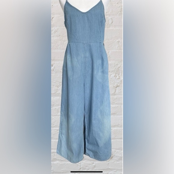 Miss Selfridge Pants - Miss Selfridge Light Blue Denim Jumpsuit